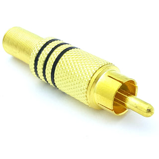Metal RCA Male Plug - Gold Plated - Red or Black