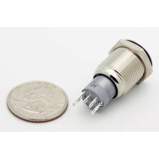 SPDT Sealed Illuminated Push Button Switch Momentary (Blue)