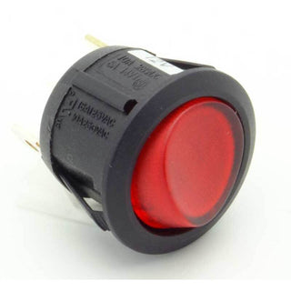 SPST Illuminated Round Rocker Switch On-Off 10A 12VDC Red