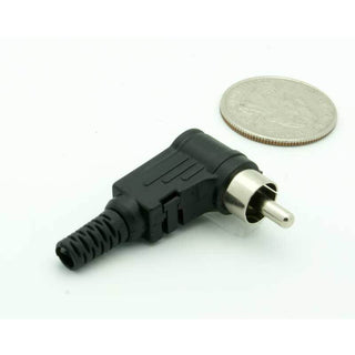 Right Angle Male RCA - Black