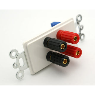 Quad 5 Way Binding Post Solderless Decora Wall Plate