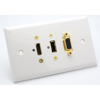 HDMI + VGA Female + USB 3.0 Wall Plate