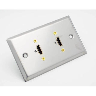 Dual HDMI Stainless Steel Wall Plate