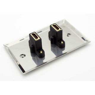 Dual HDMI Stainless Steel Wall Plate