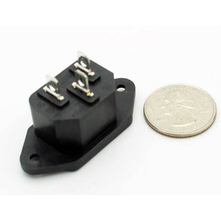 IEC C14 Jack, Panel-mount w/Flange