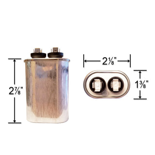 Motor Run Capacitor 10uFD, 370VAC, Oval