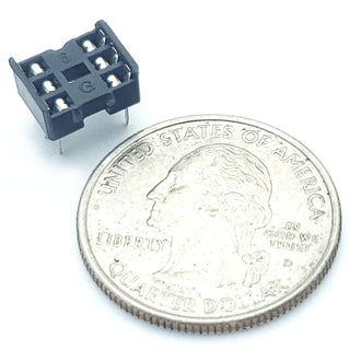 6 Pin IC Socket - 2.54mm Spacing (0.1")