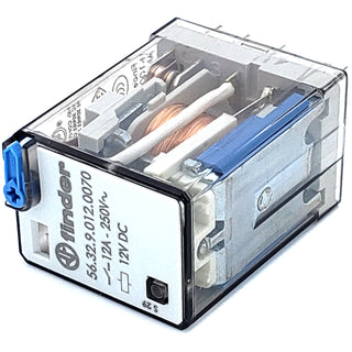 DPDT 12V DC Coil - 12A 250V AC Contacts - Power Relay - Finder 56.32.9.012.0070