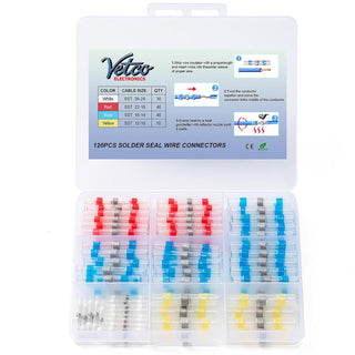 Heat Shrink Butt Connectors With Solder - Assortment - 120 Pcs
