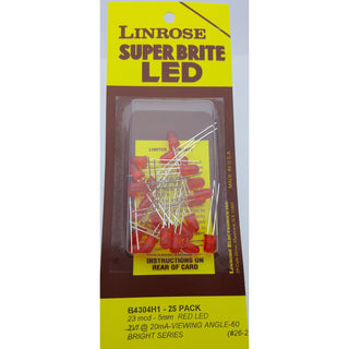 Linrose B4304H1-25PK-LED 5mm LED-RED-25Pack