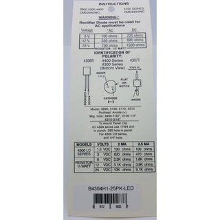 Linrose B4304H1-25PK-LED 5mm LED-RED-25Pack