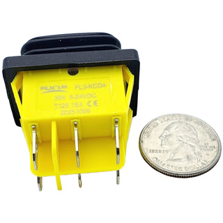 15A Waterproof Rocker Switch with Red LED Indicator (ON-OFF-ON)