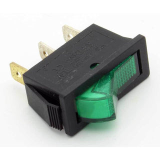 SPST Snap-In Illuminated Rocker Switch On-Off 20A 120VAC Green