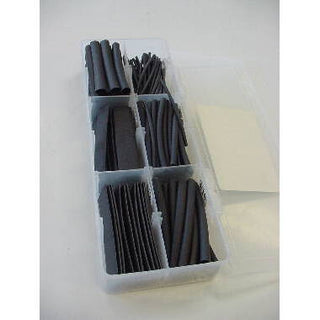 158 Piece Heat Shrink Assortment 2.5" Black
