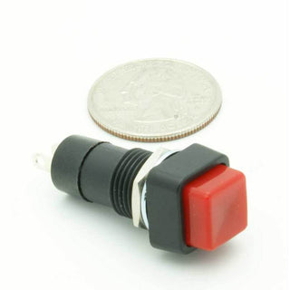 SPST Push Button Momentary Switch Square Red N.O. 3A