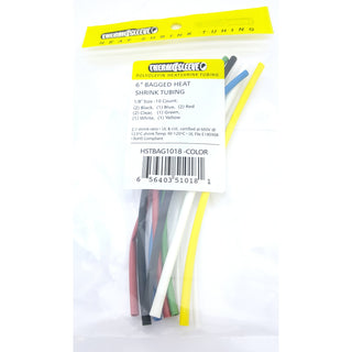 6" x 1/8" 10PC/Color Bagged Polyolefin Heat Shrink