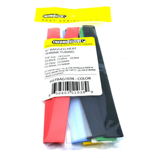 6" x 3/8" 10PC/Color Bagged Polyolefin Heat Shrink