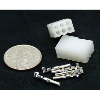 6 Pin (2x3) Molex .062 Female Receptacle Connector w/Pins 03-06-