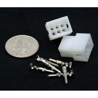 6 Pin (2x3) Molex .062 Male Plug Connector w/Pins 03-06-2061