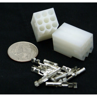 9 Pin (3x3) Molex .093 Female Receptacle Connector w/Pins 03-09-