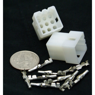 9 Pin (3x3) Molex .093 Male Plug Connector w/Pins 03-09-2092