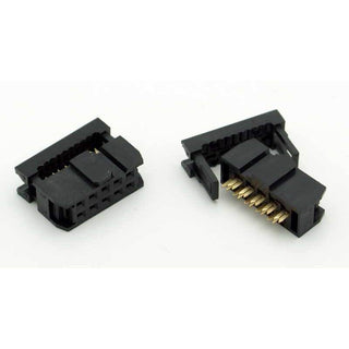 10 Pin IDC Female Socket Connector 0.1" (Keyed)
