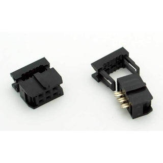 6 Pin IDC Female Socket Connector 0.1" (Keyed)
