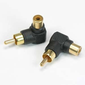 RCA Male - Female Right Angle Adapter Black