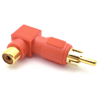 RCA Male - Female Right Angle Adapter Red