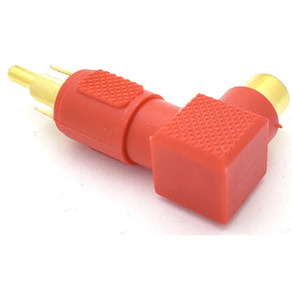 RCA Male - Female Right Angle Adapter Red