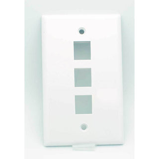 3 Port Blank Keystone Wall Plate - White