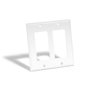 Double Gang Decor Wall Plate White