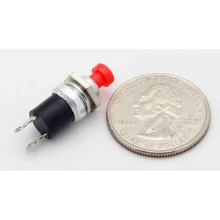 SPST Miniature Push Button Momentary Red N.O. 1A