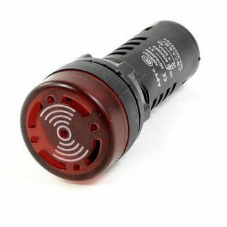 12V DC Led Buzzer Signal Lamp - Panel Mount - Red