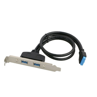 USB 3.0 20-pin Motherboard Connector To 2 USB Rear IO Shield Ports