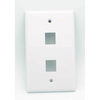 2 Port Blank Keystone Wall Plate - White