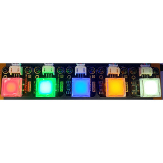 LED Latching Push Button Switch - 5 Pack, Red Blue, Green, White, Yellow Push-on/Push-off