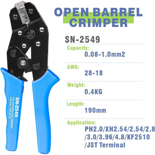 BLS, JST, JHS, KHS, Dupont Ratcheting Crimping Tool - Crimper Crimp Tool - SN-2549
