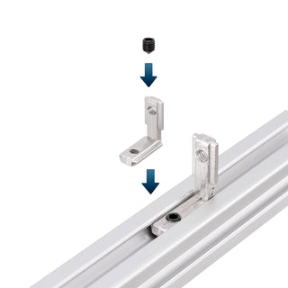 Silver Extruded Aluminum Rails - X Beam Style - 48" long 20mm x 20mm