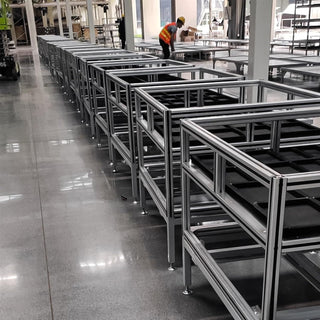 Silver Extruded Aluminum Rails - X Beam Style - 48" long 20mm x 20mm