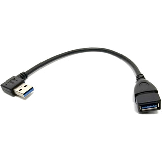 Right-Angle USB 3.0 Adapter (A Male - A - Female) Left Hand