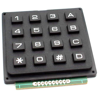 a black keypad on a white background