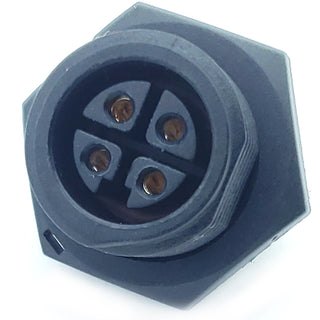 Medium Series 4 Pin Female Chassis Front Mounting Waterproof Connector - 18-24 AWG