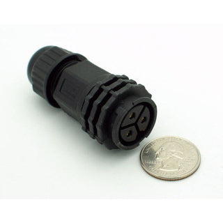 Extra Large Series 3 Pin Female Inline Waterproof Connector - 12-18 AWG