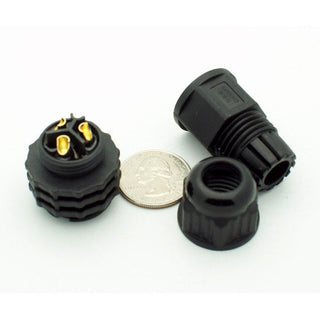 Extra Large Series 3 Pin Female Inline Waterproof Connector - 12-18 AWG