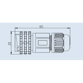Extra Large Series 3 Pin Female Inline Waterproof Connector - 12-18 AWG