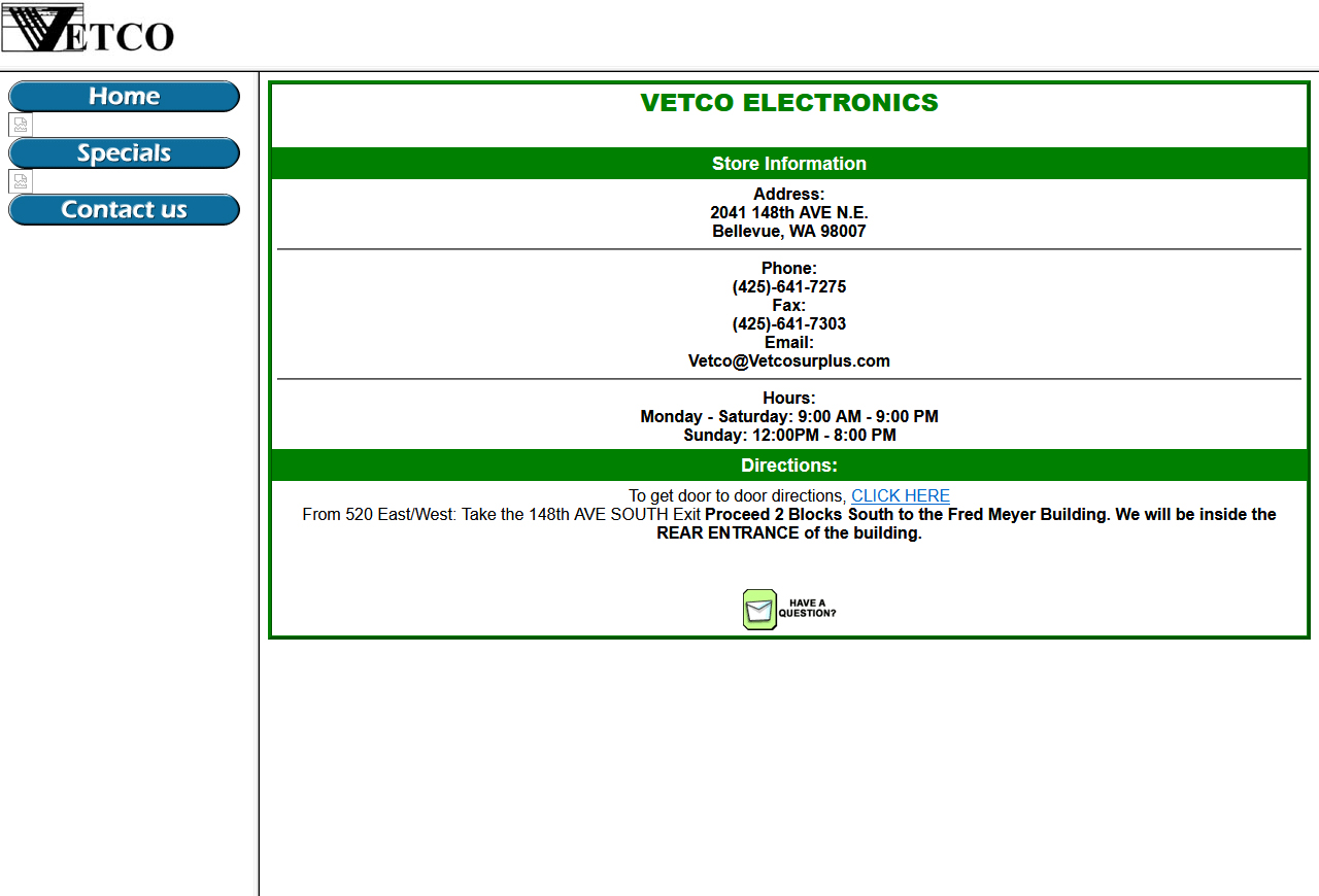 Old Vetco Website Image