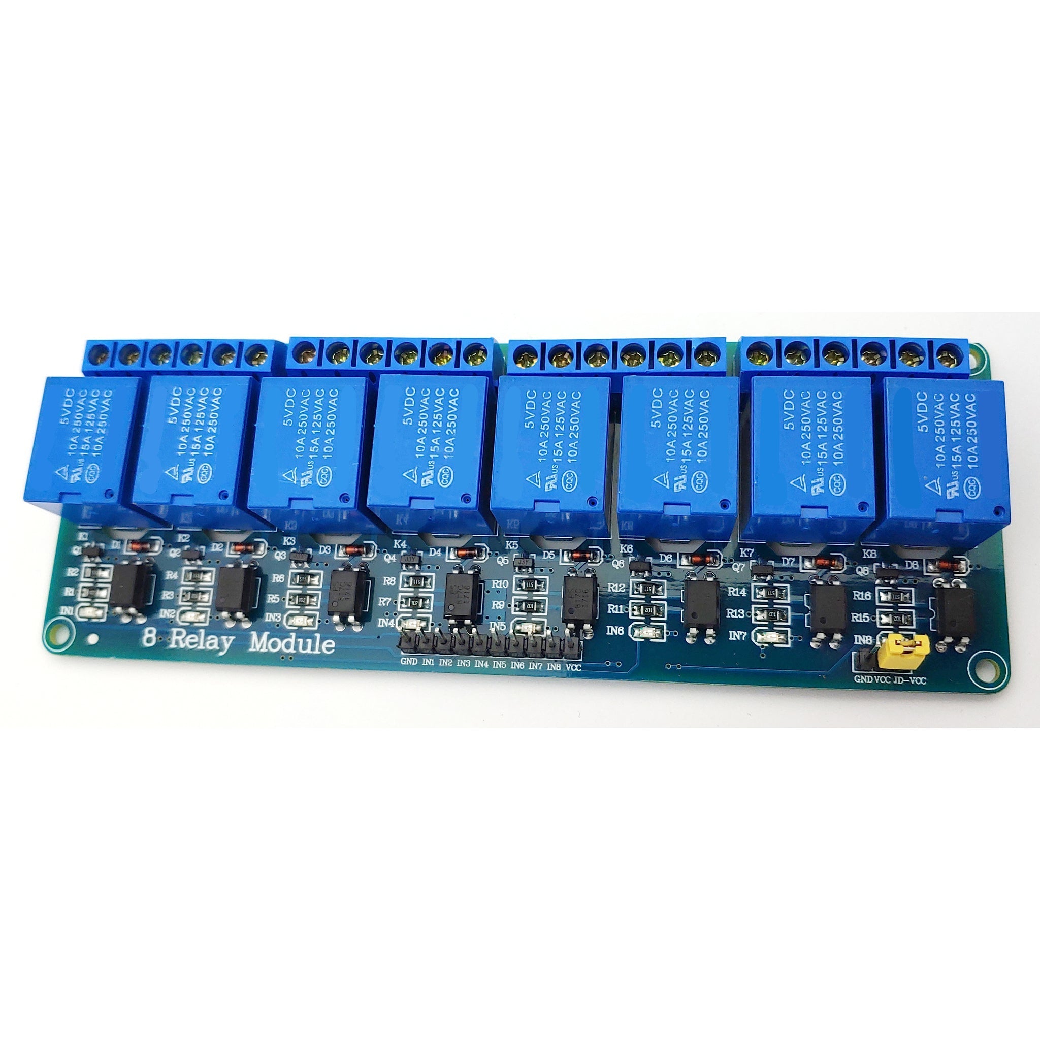Connect a 12V 8-relay module without a microcontroller.