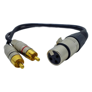 XLR Female to 2 RCA Male Stereo
