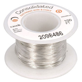 22 AWG Solid Tinned-Copper Buss Wire 100 Feet